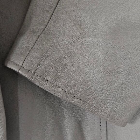 Metro Style Genuine Leather Women's Grey Jacket EUC 20/US Large - Picture 6 of 10